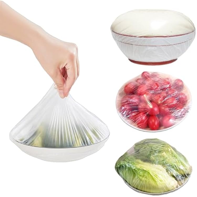 STAYWILD 100pcs Elastic BowlBasket Covers for Proofing,Shower Caps for Sourdough Bread Baking Supplies,Plastic Wrap for Food Fruit Vegetable