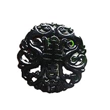 Natural Burmese Jade Pendant Mocui Fushou Ankang SsangYong Hollow Pendant Jade Pendant Men and Women