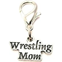 ChubbyChicoCharms Wrestling Mom Pewter Charm on a Zipper Pull
