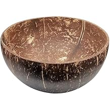 Natural Coconut Bowl, 250-300ml Reusable Coconut Shell Bowls with Soup Spoons for Birthday Party Vegan Kitchen Serving