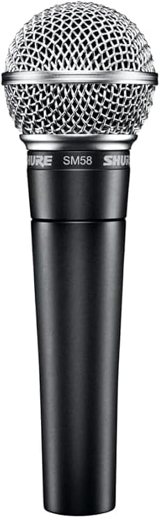 Shure SM58 Professional Dynamic Vocal Microphone with 25-Foot XLR Cable Cardioid Mic for Live Performance,Studio Recording,Podcasting & Streaming (SM58-CN),Black & Silver,(Pack of 10)