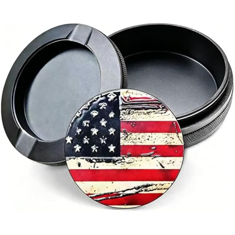 Metal Can | Metal Container | Pouch Container | Small Storage Tin American Flag C
