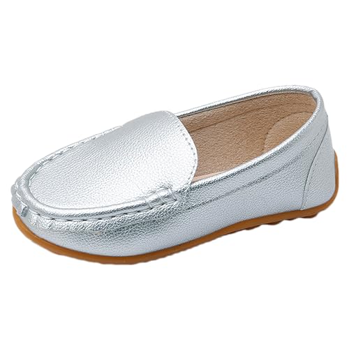rismart Unisex Kids Slip on Loafers for Boys Girls School Casual Dress Flat Shoes