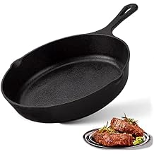 Z GRILLS Mini Cast Iron Skillets, Pre-Seasoned Cast Iron Frying Pan for Cooking & Grill, Stovetop, Camping Firepit, Induction, Oven Safe Cookware, 12 Inch