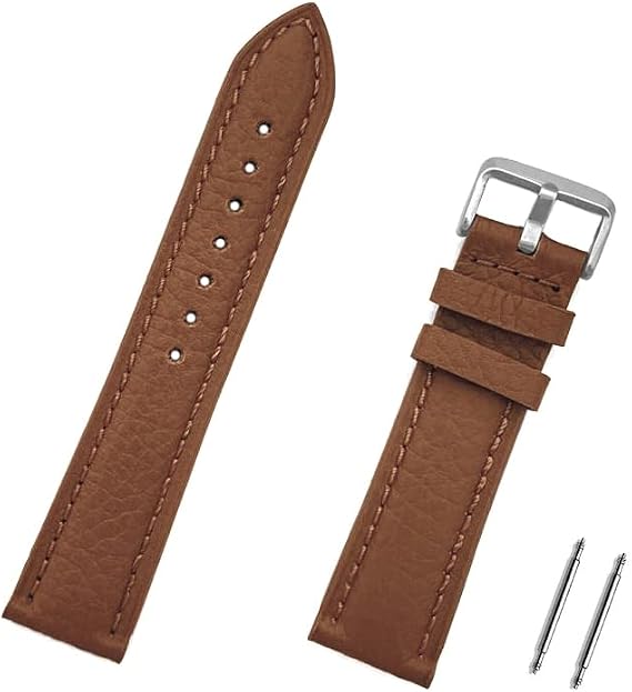 Açık Kahverengi Taba Dikişli Floter Hakiki Deri Saat Kordonu Kayış 18-20-22-24mm