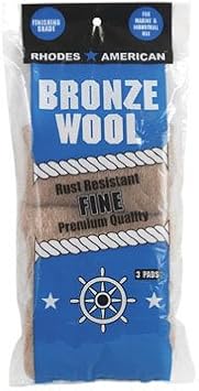 Rhodes American Bronze Wool 0 Grade Fine Steel Wool Pad