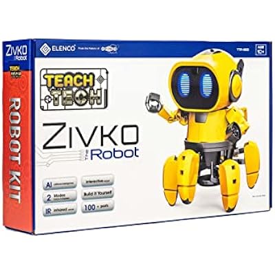 Elenco Teach Tech Zivko The Robot, Interactive AI Capable Robot with Infrared Sensor, STEM Learning Toys for Kids 10, includes Assembly Parts
