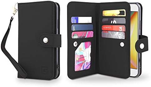 Gear Beast Flip Cover Dual Folio Case fits iPhone Xs MAX Wallet Case Slim Protective PU Leather Case 7 Slot Card Holder Including ID Holder 2 Inner Pockets Stand Feature Wristlet Black