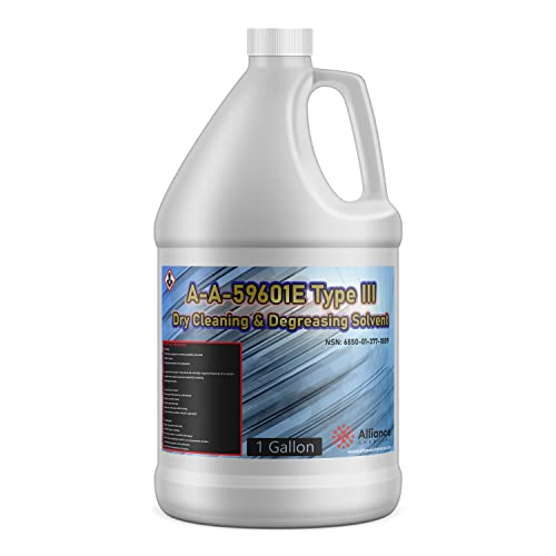 Alliance Chemical A-A-59601E Type III Dry Cleaning & Degreasing Solvent 1 Gallon NSN: 6850-01-377-1809 Naphtha Solvent Properties