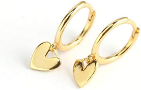 Cute Heart Love Dangle Drop Cartilage Small Huggie Hoop Earrings For Women Girls Minimalist S925 Sterling Silver Charm Dangling Cuff Sleeper Hoops Dainty Hypoallergenic Jewelry Gifts for Her