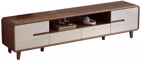 Estante para Tv Modern Simple Solid Wood TV Cabinet Home New Chinese Style Small Apartment Walnut Color Living Room Storage TV Cabinet Mueble para Televisor(180X35.5X45CM)