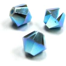 12 pcs Austria Elements 5328 Xilion Crystal Bead Spacer Turquoise AB 2X 6mm / Findings/Austrian Elements