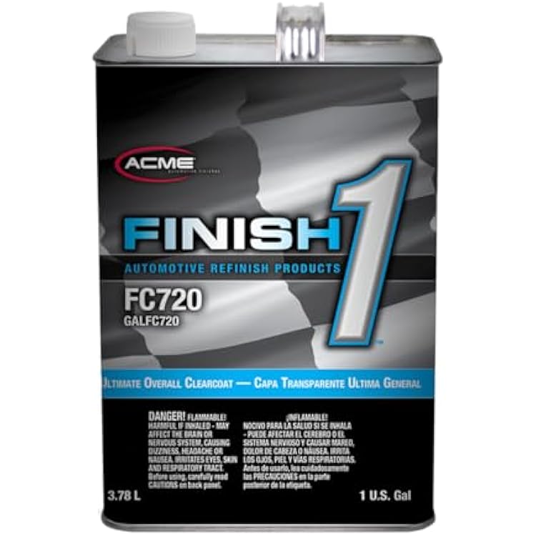 ACME Finish 1 Ultimate Overall Clearcoat FC720-1 High Solids Urethane Clear Coat Prevents Fading of Car Paint 1 Gallon