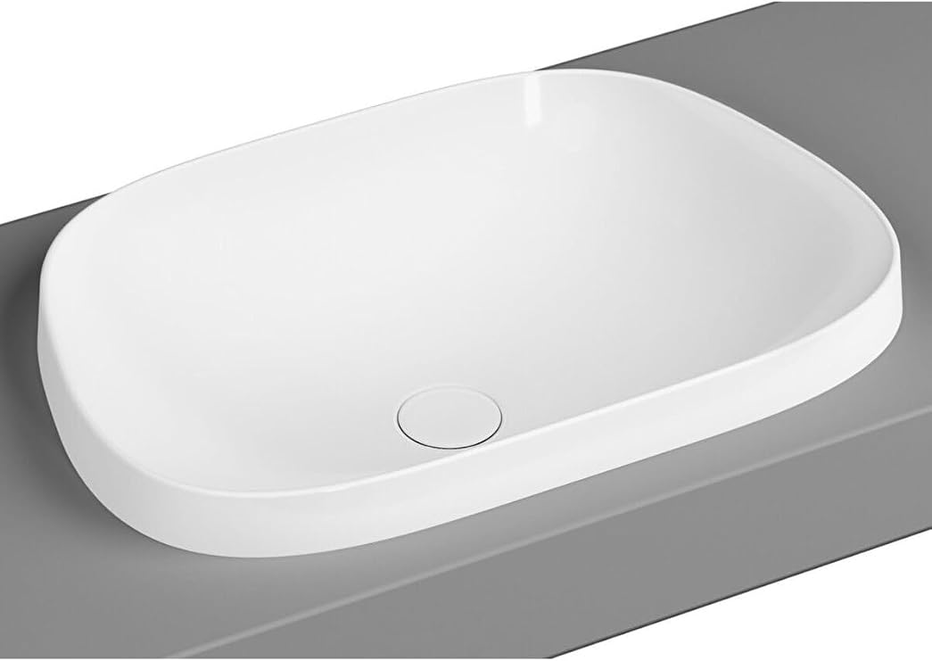 VitrA Frame 5653B403-0016 Countertop TV Sink, VitrA Clean, 57 cm, White [Energy Class A]