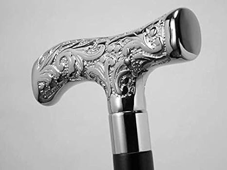 Deluxe Antique Brass Walking Stick Beautiful Brass Handle Silver Handle for Men and Women