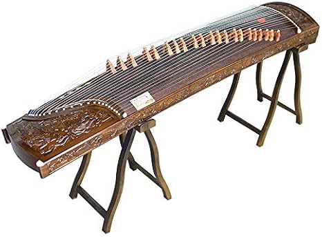 Landtom Professional Concert Level Nanmu Wood Guzheng(163cm) with Hand-Carved Craftwork For Adults/Children/Senior/Intermediate/Beginner (Roaring Dragon)