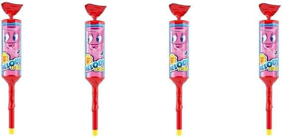 Chupa Chups Melody Pops Whistle Lollipop Candy - Strawberry 15g x 4 Pieces