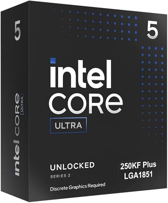 Intel CoreTM Ultra 5 Processor 250KF Plus 18 cores (6 P-cores + 12 E-cores) up to 5.3 GHz