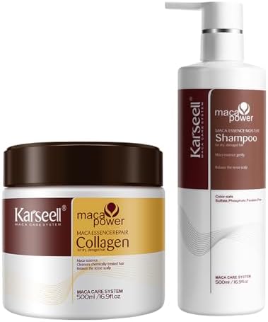 Karseell Collagen Hair Mask & Moisturizing Shampoo, Deep Repair Moisturize for Dry and Damaged Hair