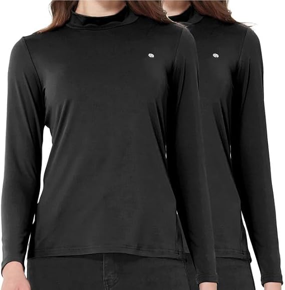 SSLR Mock Turtleneck for Women Mock Neck Top Long Sleeve T Shirt Casual Basic Active Layer