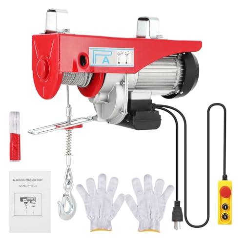 Electric Hoist with Remote Control, 2200 Lbs Electric Winch, 110V Electric Lift Engine Lift, 40FT Lifting Height,for Factories,Garage,Warehouses, Construction Site,Attic