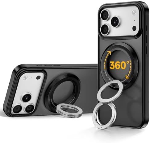 SYNCWIRE for MagSafe Phone Grip, 360 Rotation Magnetic Cell Phone Grip Magnetic Ring Holder Kickstand Mag Safe Ring Stand Compatible with iPhone 17 16 15 14 13 12 Pro Max MagSafe Accessories Android
