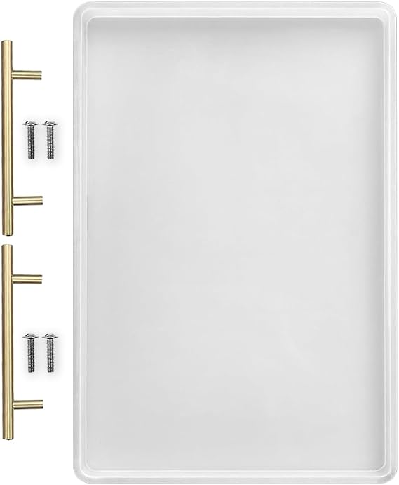 RESINWORLD 14" x 9" x 0.5" XL Large Rectangle Mold, Deep Serving Tray Mold with Handles, Wedding Flower Mould for Resin