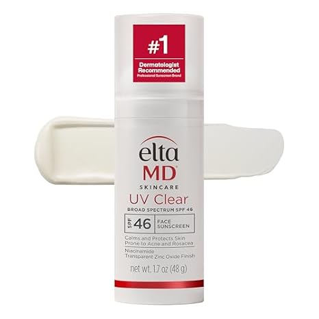 Bundle of EltaMD UV Clear SPF 46 Face Sunscreen 1.7oz Oil-free, Acne-Prone Skin) + EltaMD UV Stick SPF 50+ 1.3oz Mineral Sunscreen for Face/Body, Kids & Adults, Sensitive Skin)