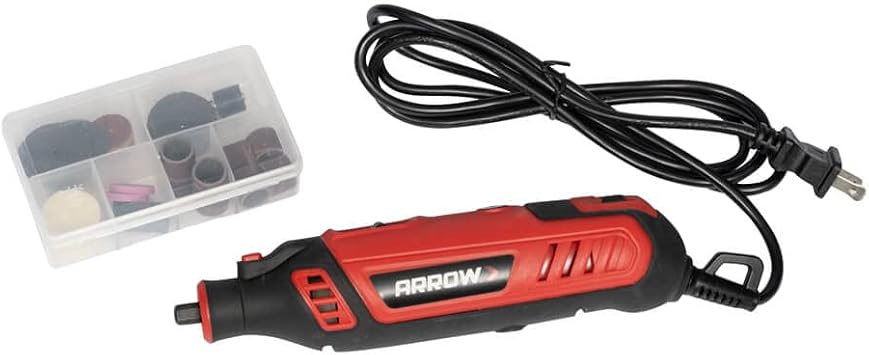 Arrow ROT4500K-A 1.6 AMP Rotary MultiTool Kit for Cutting, Sanding, Polishing, Grinding, and Scraping, Includes 50-Piece Accessory Set with Storage Container