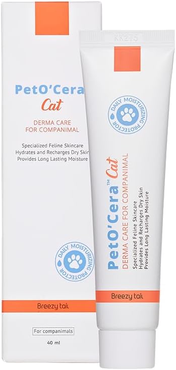 PetO'CERA Cat Cream - Hair Loss & Itch Relief for Hot Spots, Rashes, Allergies & Dry Skin - Soothing Moisturizer for Paws, Face & Body - pH Balanced & Lick-Safe Formula for Cats, 1.35 oz/40ml