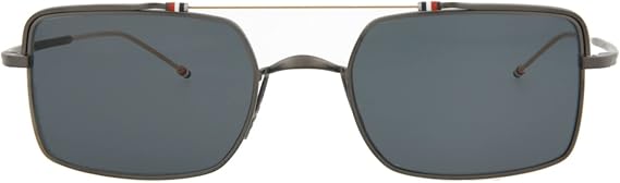 Thom Browne TBS909-49-04 Sunglasses Black Iron -White Gold w/Dark Grey - AR 49mm