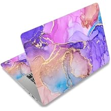 Laptop Decal Sticker Skin Cover, 11.612" 13" 13.3" 14" 15" 15.4" 15.6 inch Laptop Netbook Vinyl Skin Sticker Cover Art Notebook PC Protector (2 Wrist Pad Skins), Removable Reusable, Purple Marble