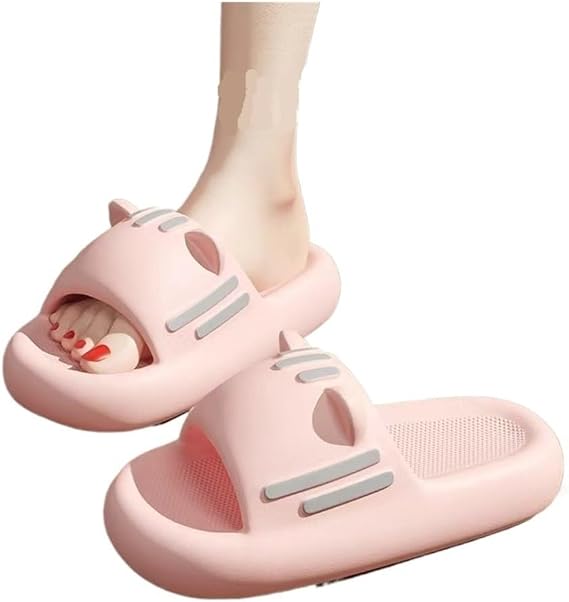 Bath Slippers Thick Soled Women's Indoor Home Slippers, Summer for Showering and Indoor use(Pink,6)