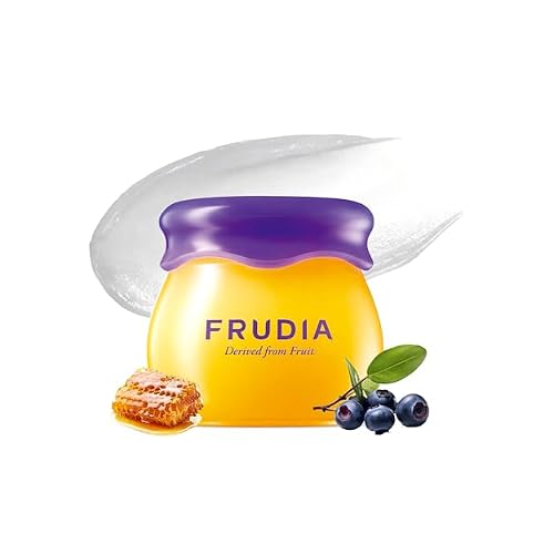 FRUDIA Blueberry Honey Lip Balm, Exfoliating & Moisturizing Dewy Korean Lip Balm for Dry Lips made with Jeju Blueberry & Honey Extracts for Soft, Plump Lips 0.33 fl oz