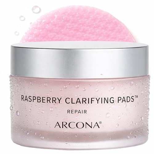 ARCONA Raspberry Clarifying Pads - Raspberry Extract, Witch Hazel, Salicylic Acid  Tea Tree Extracts Cleanse, Clarify  Protect Skin - 45 Pads, Made in The USA