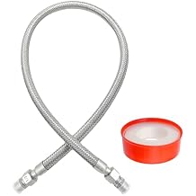 48" x 1/2" universal compressor jumper hose,Industrial Grade Compressor Jumper hose 450 PSI &750F With Two 1/2" Male Adapters (Both Sides Fittings Rotate Freely)