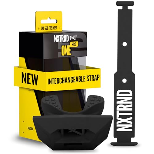 Nxtrnd One Pro Football Mouth Guard, Interchangeable Strap, Fits Adult & Youth Black