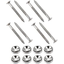 Guitar Neck Mounting Screws Neck Joint Bushings Ferrules & Bolts for Electric Guitar Bass Pack of 16pcs (Silver)