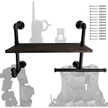 Large Heavy-Duty Tactical Gear Rack Wall Mount Hanger & Hook for Police,Motorcycle,Cycling,Football Suit(1 Set)
