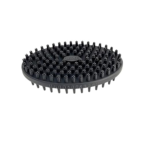 ROPO Double Sided Dog Bath Brush, Pet Grooming Tool with Long and Plum Blossom Teeth, Deep Cleaning and Massage Black
