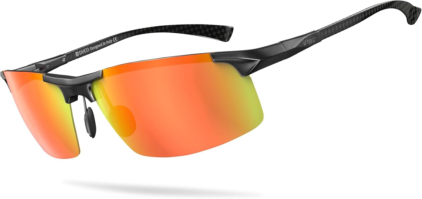 DUCO Polarized Ultralight Carbon Fiber Sunglasses for Men DC8277