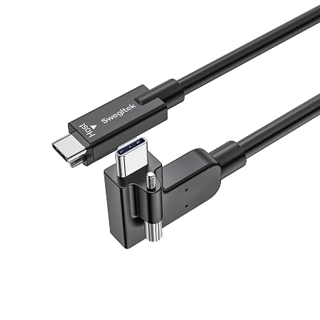 Angled USB4 Cable Screw-Locking USB4 80Gbps for Thunderbolt 3&4,80G3.3ft Data Transfer,240W Fast Charging,usb c thunderbolt cable Compatible with Broadcast Cameras MacBook,iPhone17/16 iPad,SSD,Dock