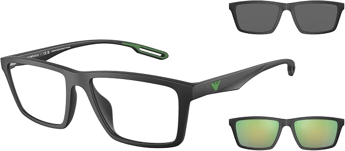 Emporio Armani mens Ea4189u Universal Fit Prescription Eyewear Frames With Two Interchangeable Sun Clip-ons