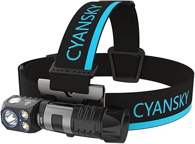 CYANSKY HS7R 2800 Lumens Headlamp,with Spotlight and floodlight Modes,IP68 Waterproof Flashlight with Headband,Head Lights for Forehead USB-C Rechargeable HS7R