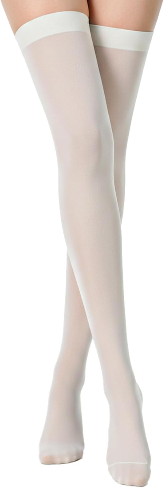 Thigh High Socks Solid Color Opaque Tights High Waist Footed Pantyhose Microfiber Opaque Thigh Highs Stockings