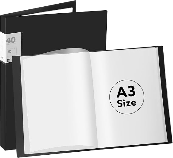 Thboxes A3 Display Book Folder, 40 Pocket Presentation Portfolio Folder
