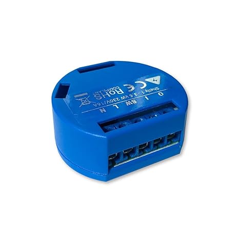 Shelly 1 One Relay Switch Wireless WiFi Home Automation iOS Android Application - 1 Pack Non UL (1, Count)