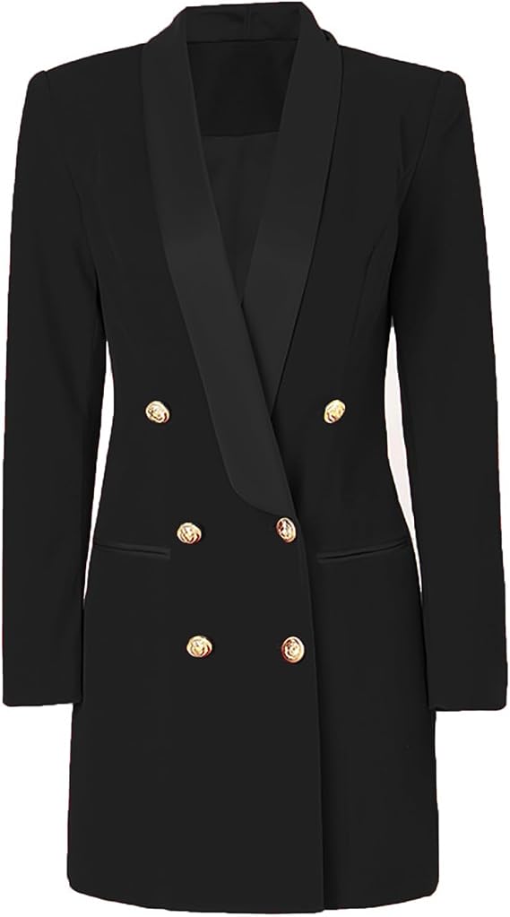 Blazers for Women Double Breasted Long Blazers for Women Suit Jacket Womens Jackets Dressy Casual Jacket Blazer