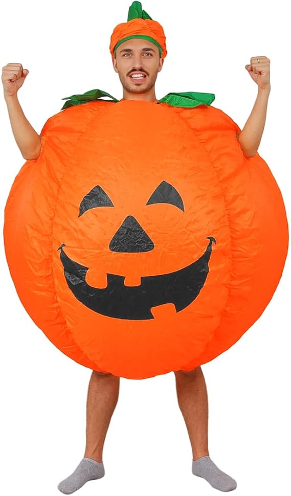 RHYTHMARTS Inflatable Halloween Costumes Blow up Pumpkin Costume for Adult