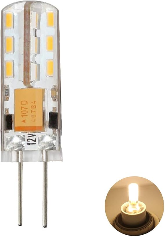 1Pack Set G4 24 SMD LED Warm White 130-150LM Mini Corn Light Bulb Lamps 1.5 Watt AC/DC 12V Equivalent to 20W Halogen Bulbs 2700K,No Flicker, for Landscape Lighting, Home Lighting, Non-dimmable